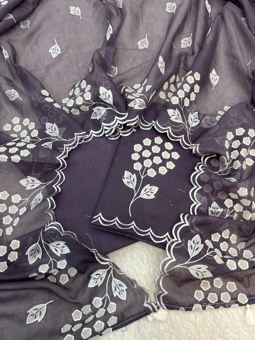 Pure mal chanderi cotton Applique Alia Bhatt celebrity inspired unstitched suits sets