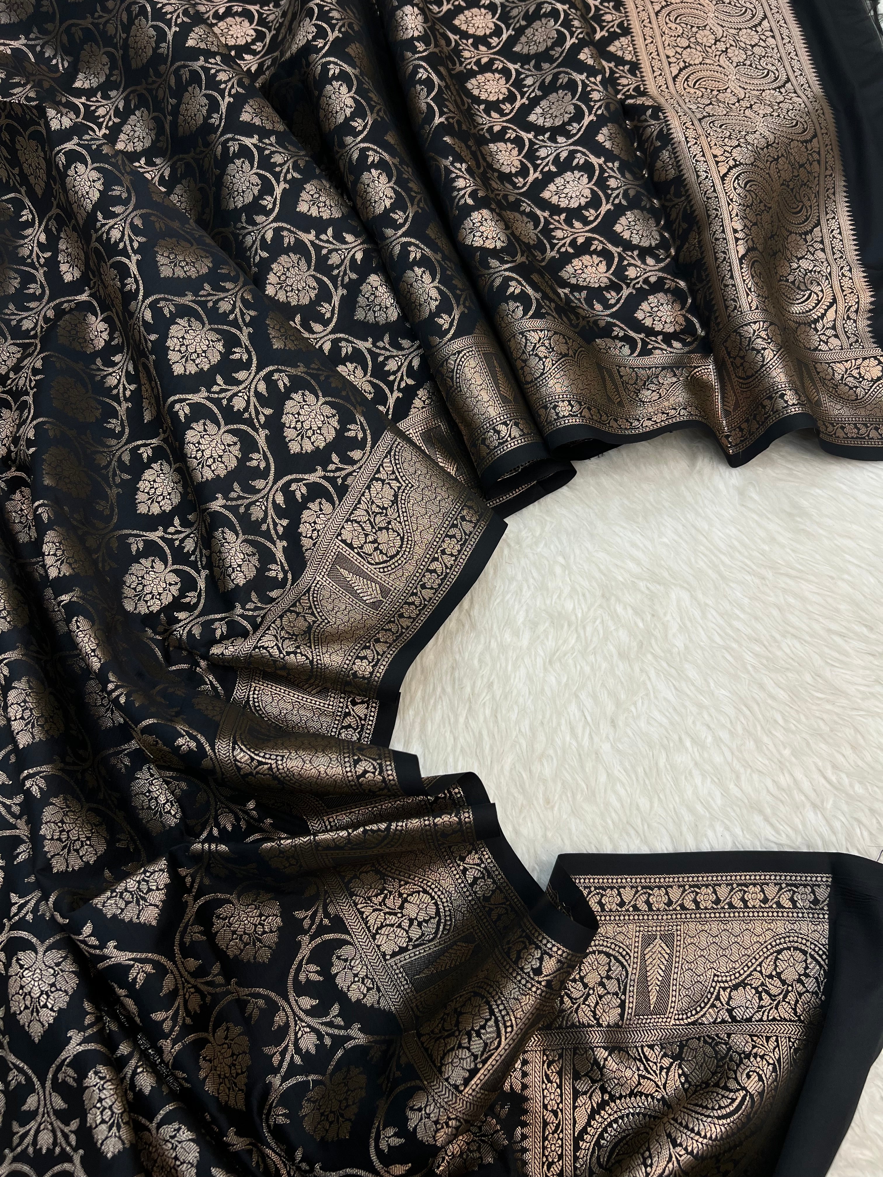 Banarasi silk zari jackard weaving multi contrast unstitched suits sets