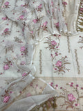 Pure mal chanderi dyeable floral embroidery work suits