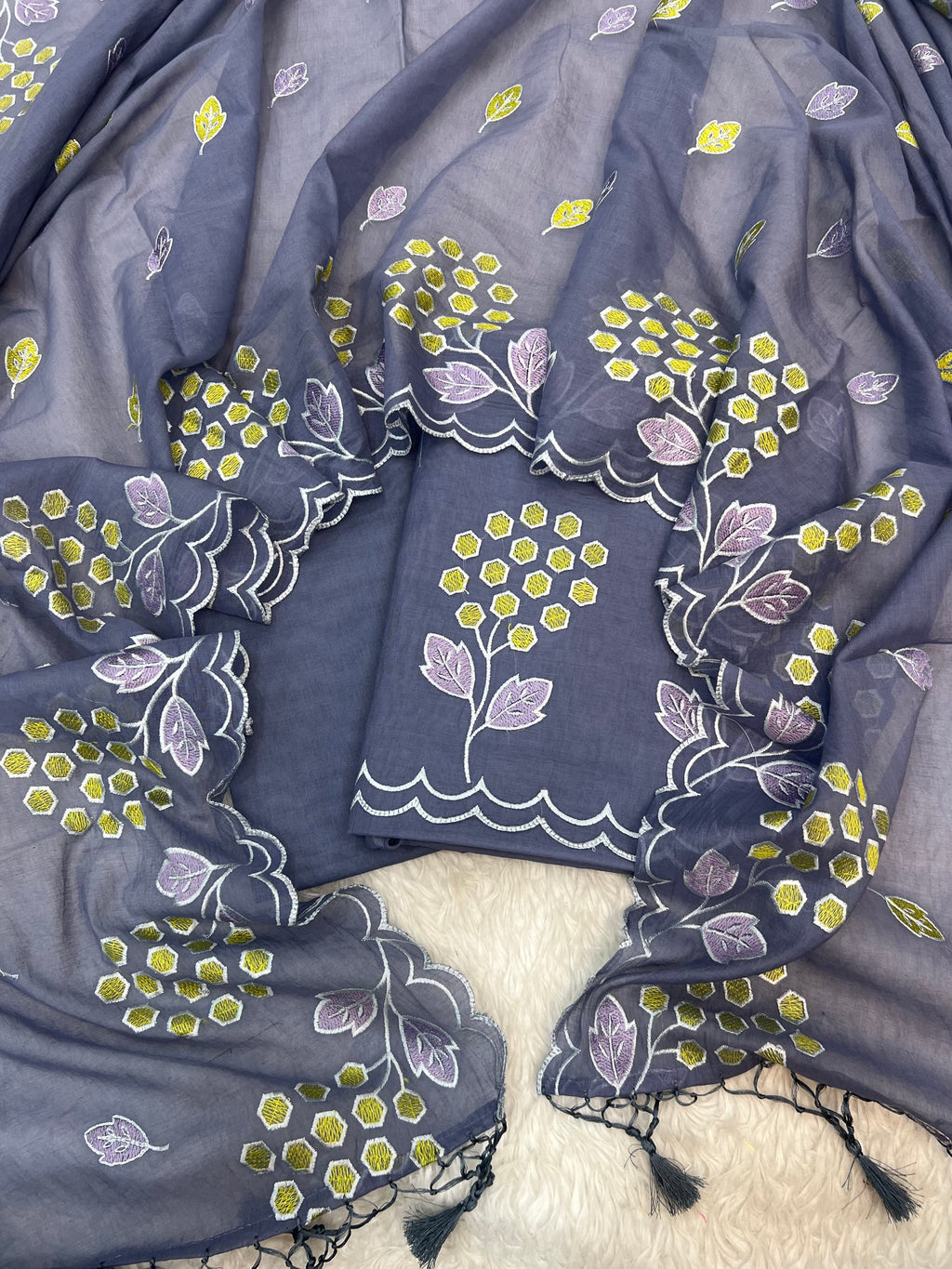 Pure mal Chanderi Alia Bhatt celebrity inspired multi thread embroidered unstiched suits
