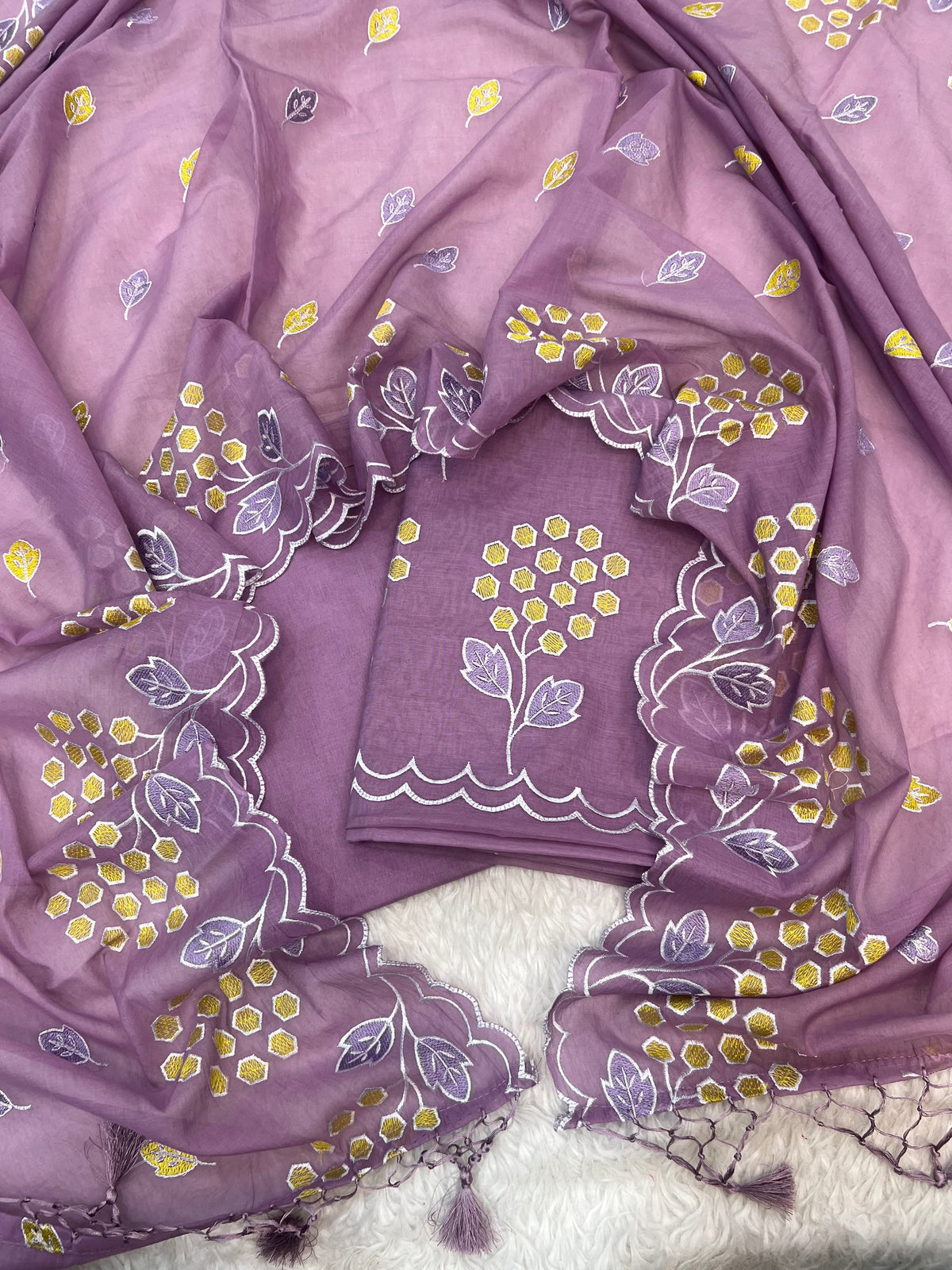 Pure mal Chanderi Alia Bhatt celebrity inspired multi thread embroidered unstiched suits
