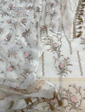 Pure mal chanderi dyeable floral embroidery work suits
