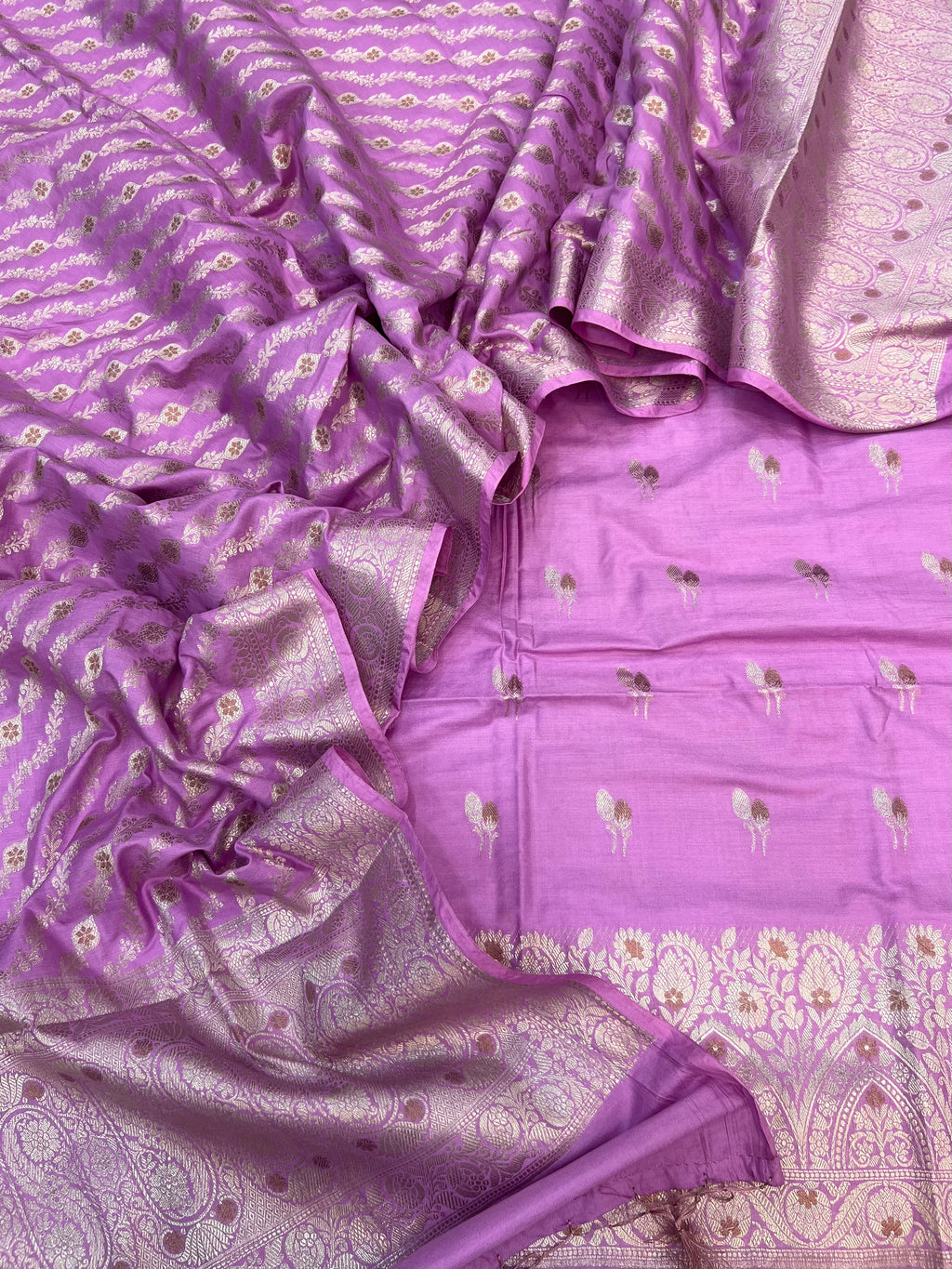 Pure Chiniya silk tilfi Mina weaved unstitched suits collections