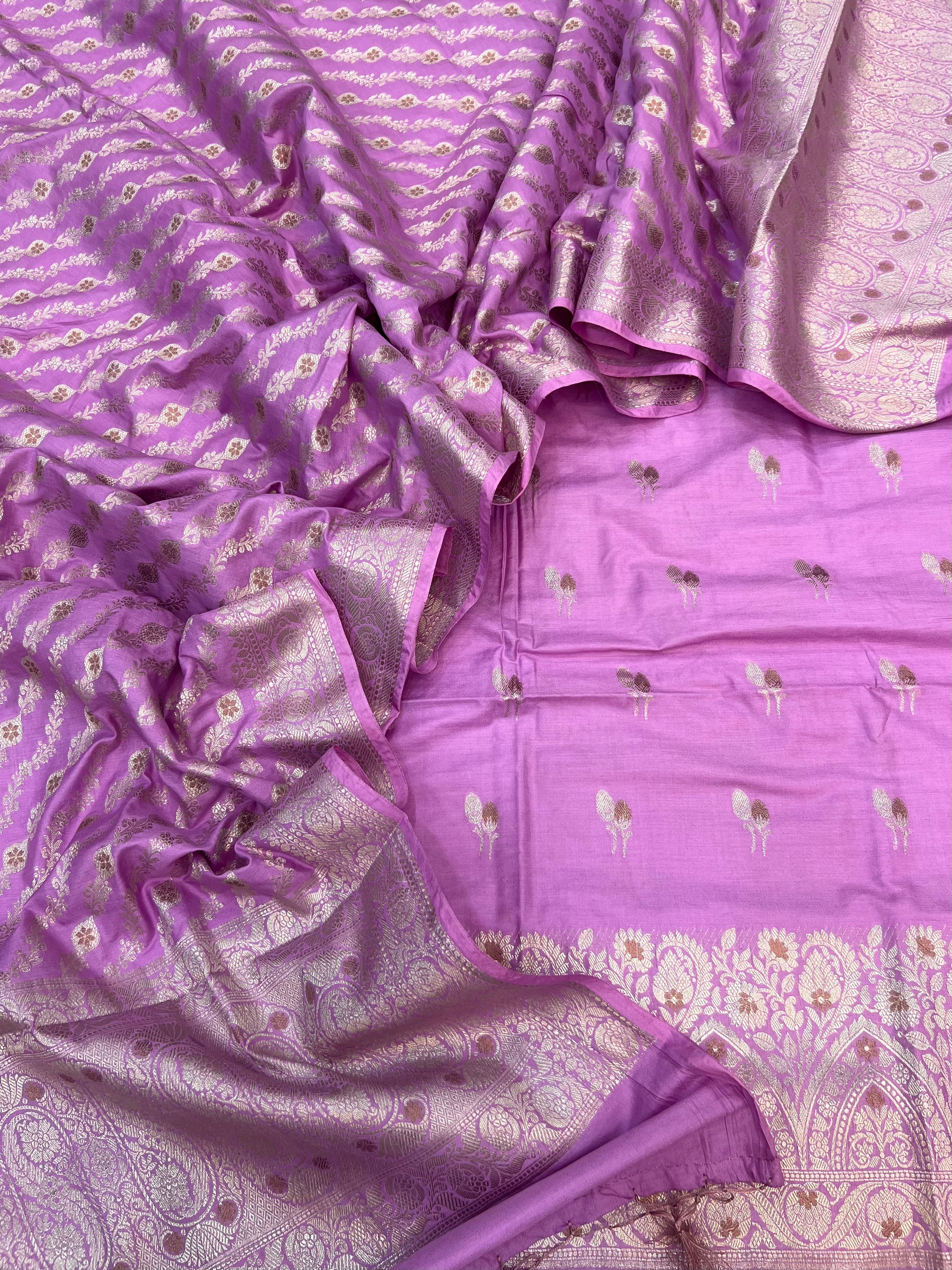 Pure Chiniya silk tilfi Mina weaved unstitched suits collections