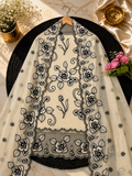 Pure mal Chanderi black thread embroidery with cotton Applique cutwork unstitched suits sets