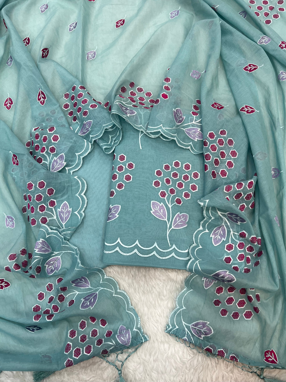 Pure mal Chanderi Alia Bhatt celebrity inspired multi thread embroidered unstiched suits