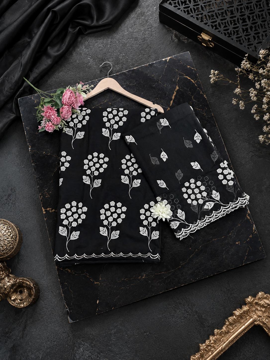Pure mal Chanderi Alia Bhatt inspired cotton Applique cutwork suits
