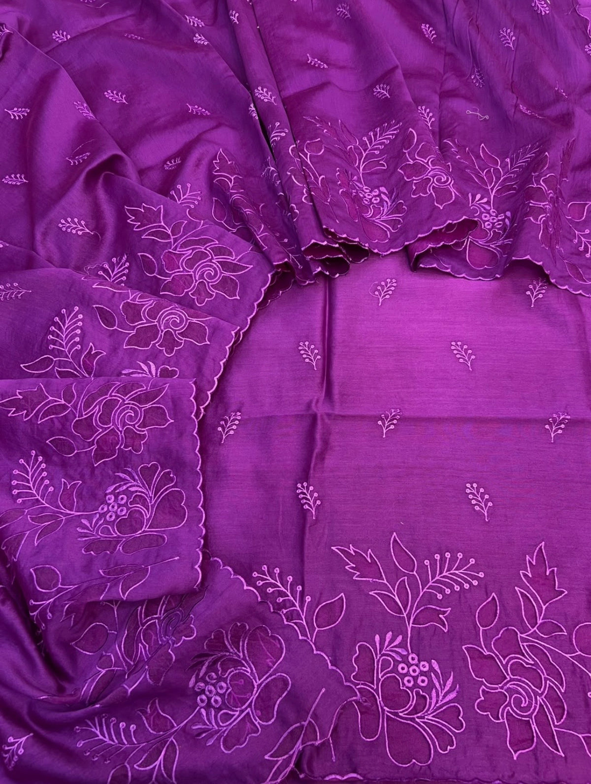 Pure Maheshwari silk Chanderi embroidered zari mina organza Applique unstiched suits