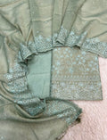 Pure crush tissue heavy embroidered unstitched suits