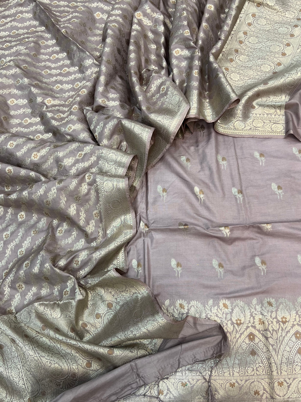 Pure Chiniya silk tilfi Mina weaved unstitched suits collections