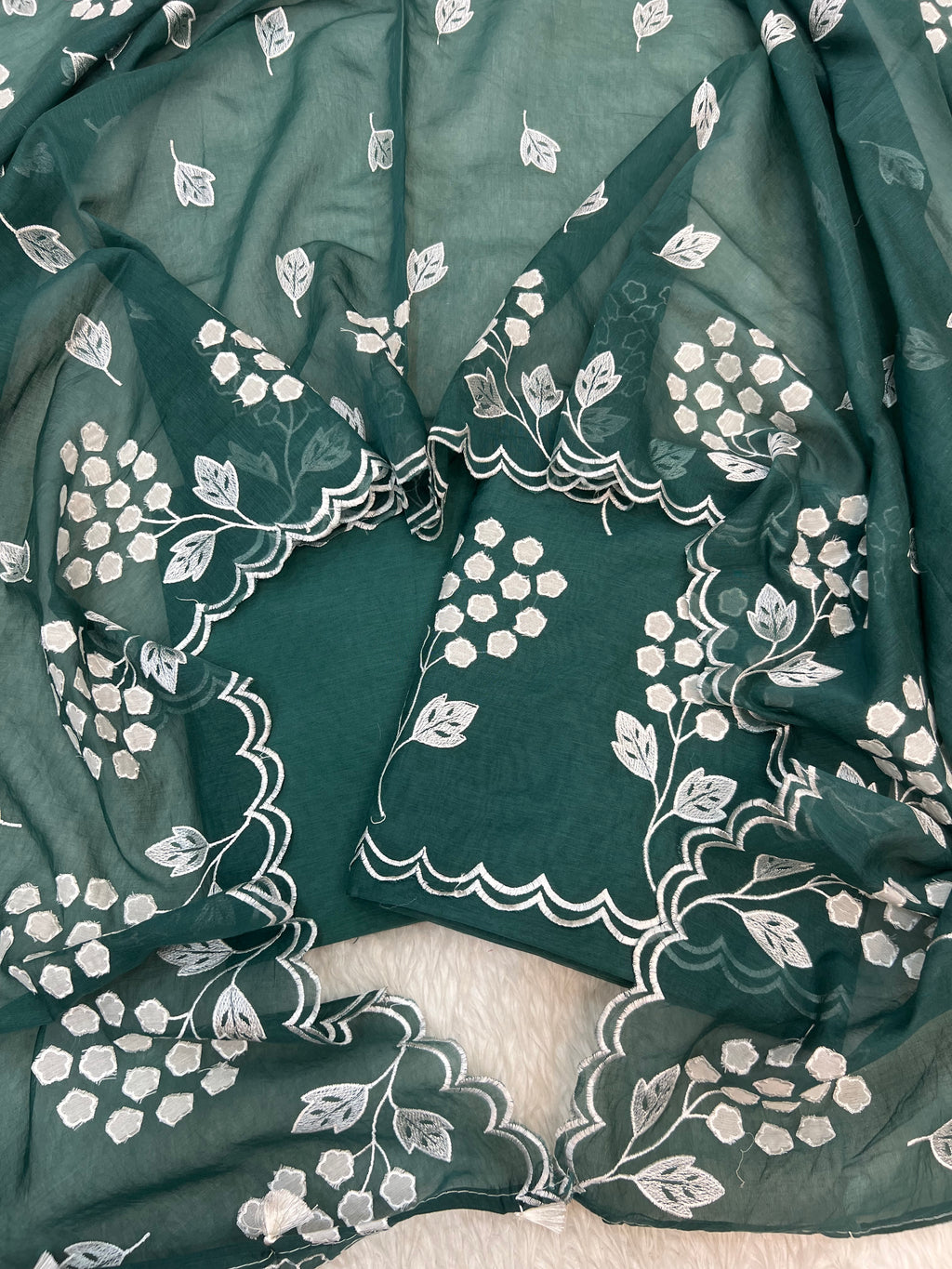Pure mal chanderi cotton Applique Alia Bhatt celebrity inspired unstitched suits sets