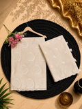 Pure mal Chanderi cotton Applique dyeable fruits inspired unstitched suit sets