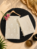 Pure mal Chanderi cotton Applique dyeable fruits inspired unstitched suits sets