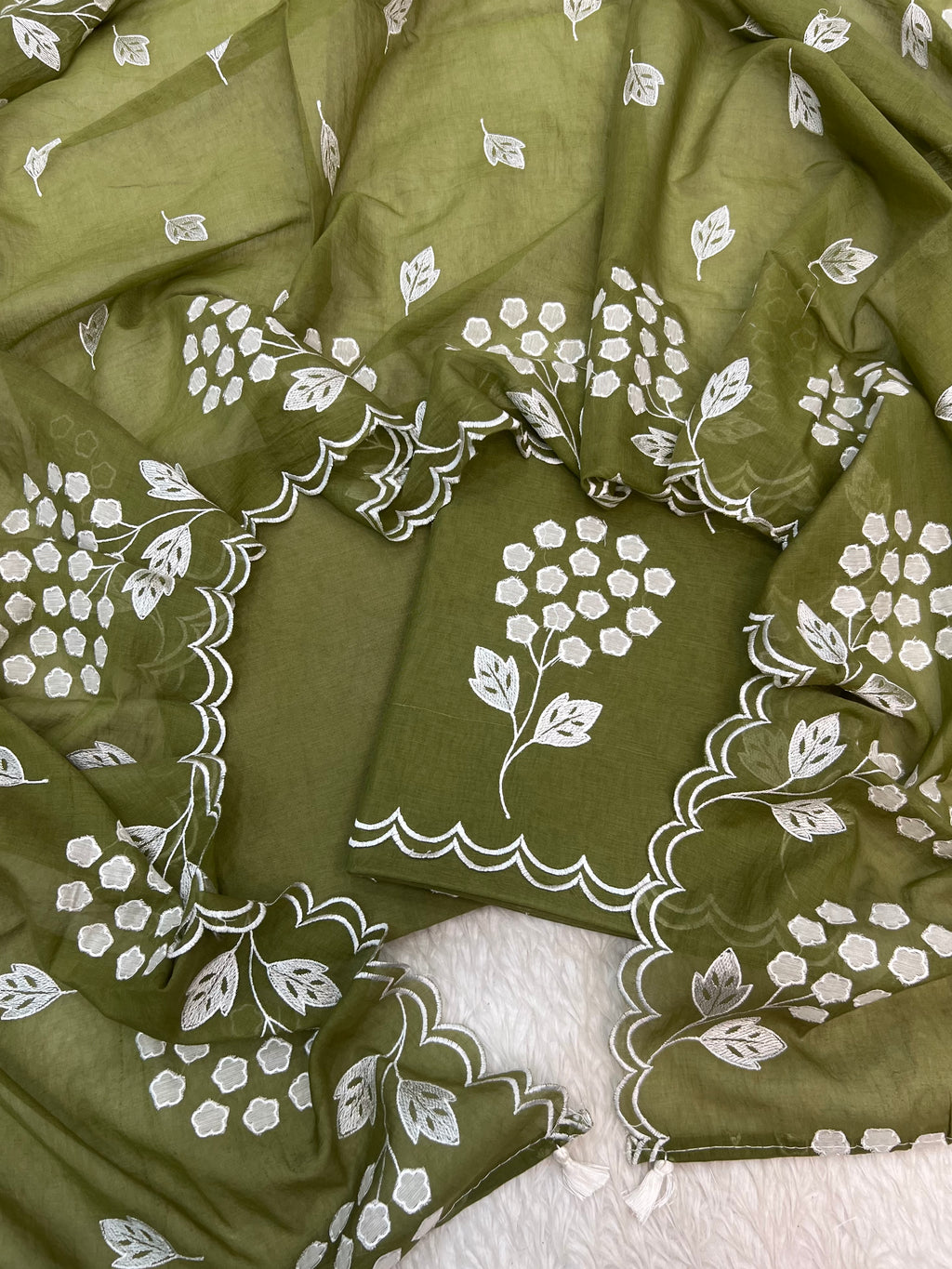 Pure mal chanderi cotton Applique Alia Bhatt celebrity inspired unstitched suits sets