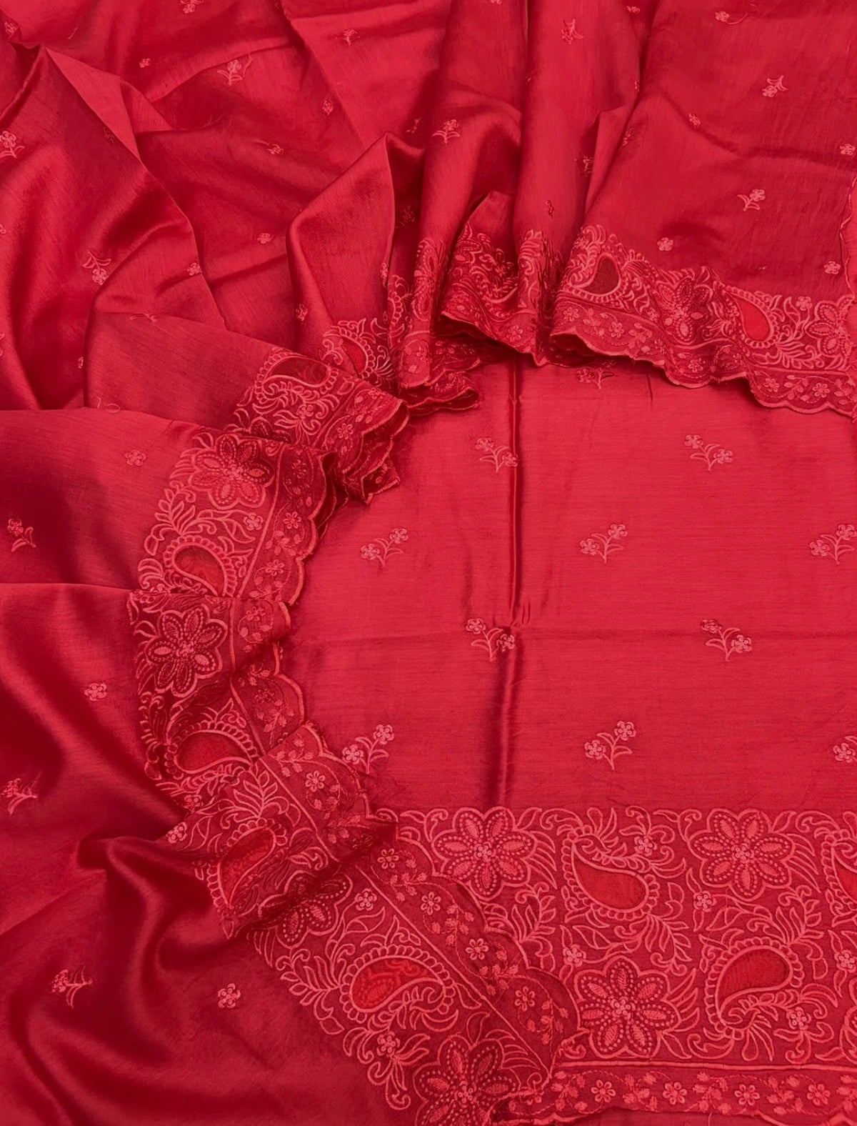 Pure Maheshwari silk Chanderi embroidered zari mina organza Applique unstiched suits