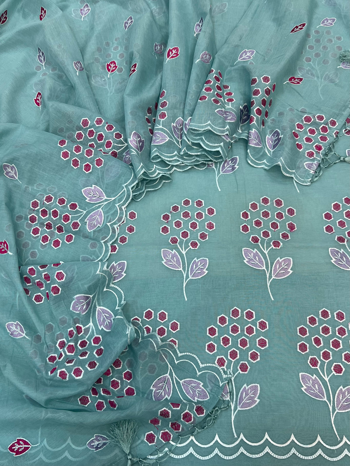 Pure mal Chanderi Alia Bhatt celebrity inspired multi thread embroidered unstiched suits