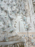 Pure mal chanderi Dyeable floral embroidery work suits