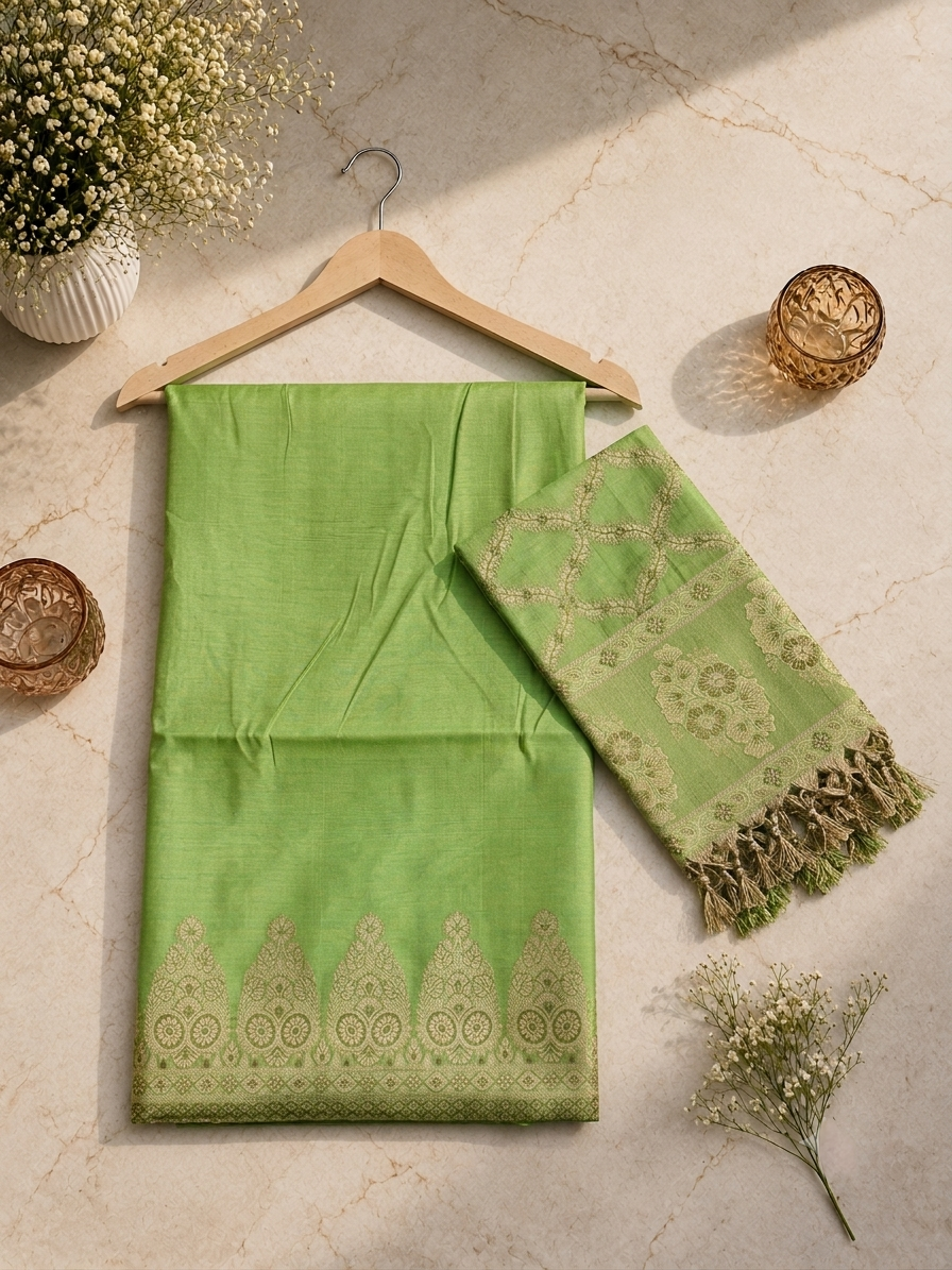 Banarasi cotton Resham tanchui unstitched suits sets