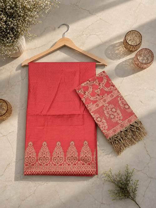 Banarasi cotton Resham tanchui unstitched suits sets
