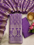 Pure cotton Chanderi silver zari weaved unstiched lehenga sets