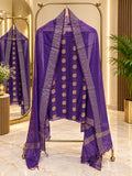 Pure mal Chanderi zari minakari weaved unstiched suits sets
