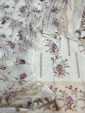 Pure mal Chanderi dyeable floral embroidery work suits