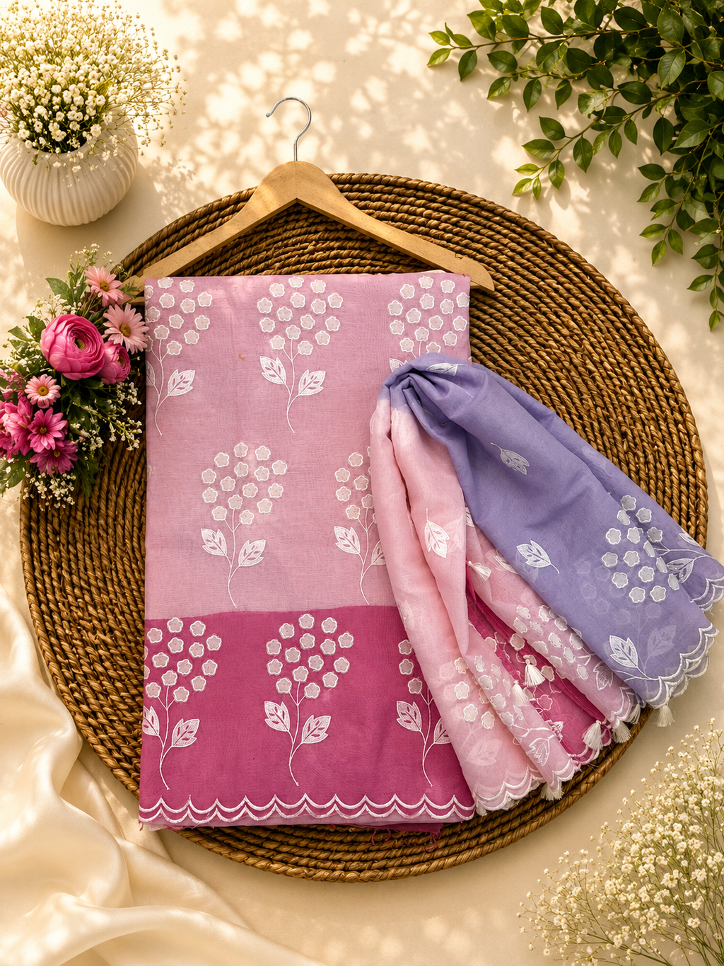Alia Bhatt inspired pure mal Chanderi cotton Applique suits collections
