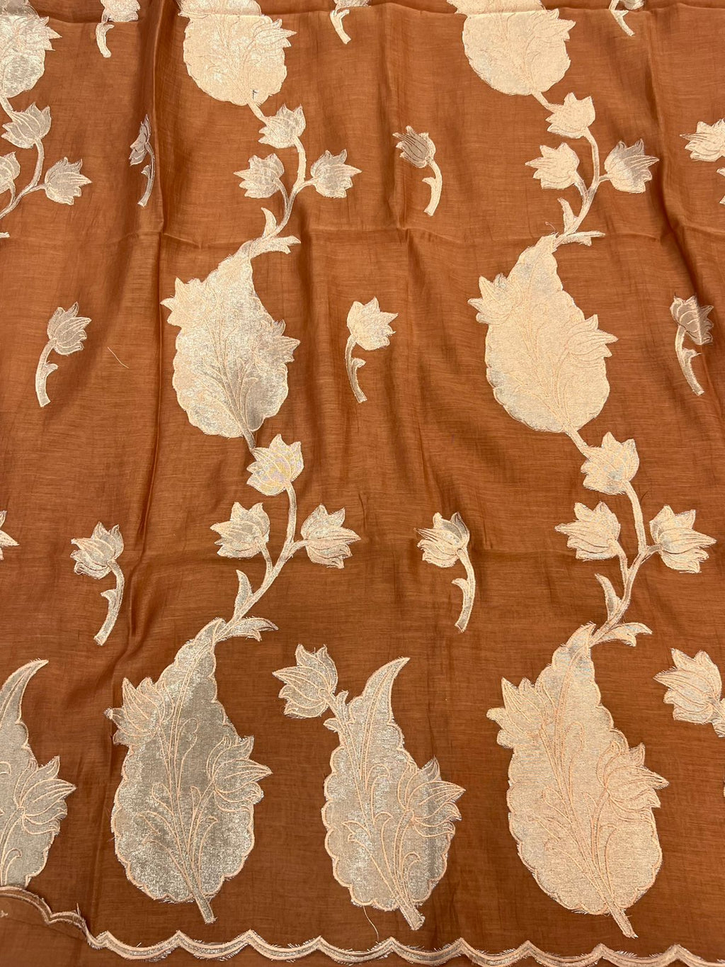 Pure Mal Chanderi Tissue Appliqe Cutwork Suits