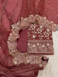 Pure crush tissue heavy embroidered unstitched suits