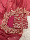 Pure crush tissue heavy embroidered unstitched suits