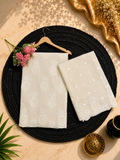 Pure mal Chanderi cotton Applique dyeable fruits inspired unstitched suit sets