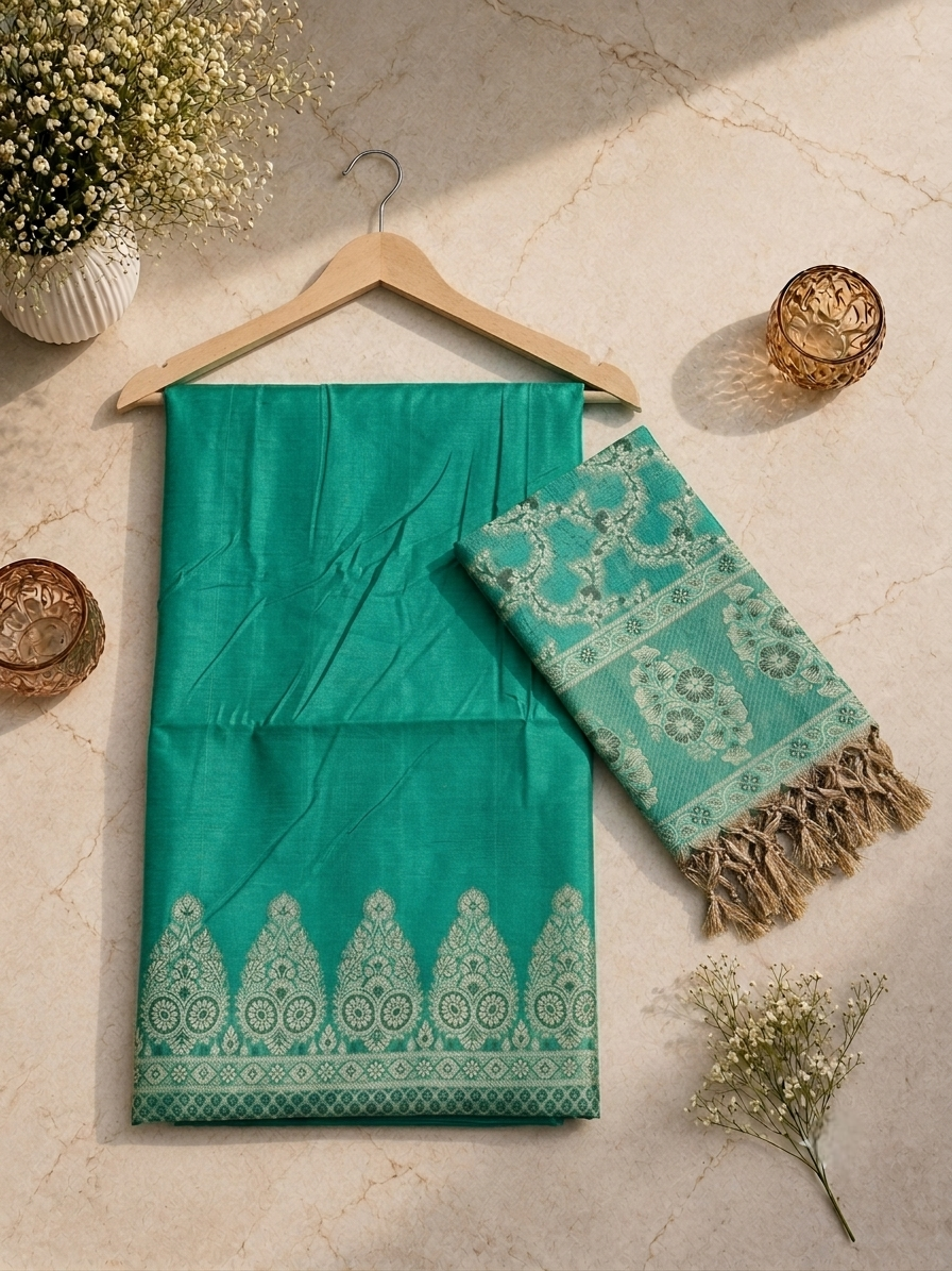 Banarasi cotton Resham tanchui unstitched suits sets