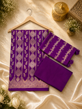 Banarasi silk zari jackard Mina weaved unstitched suits sets