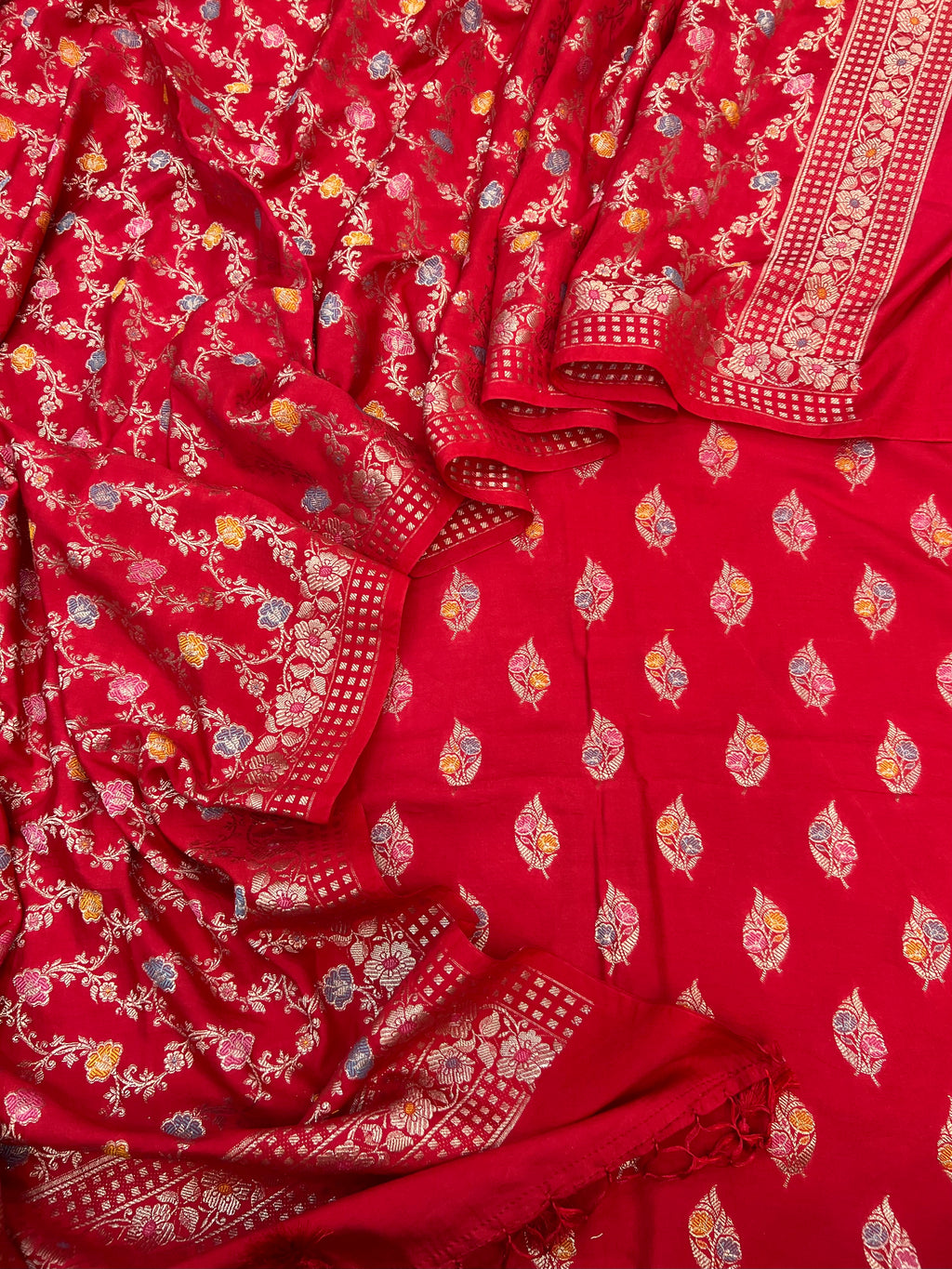 Mal cotton zari mina weaving unstiched suits sets