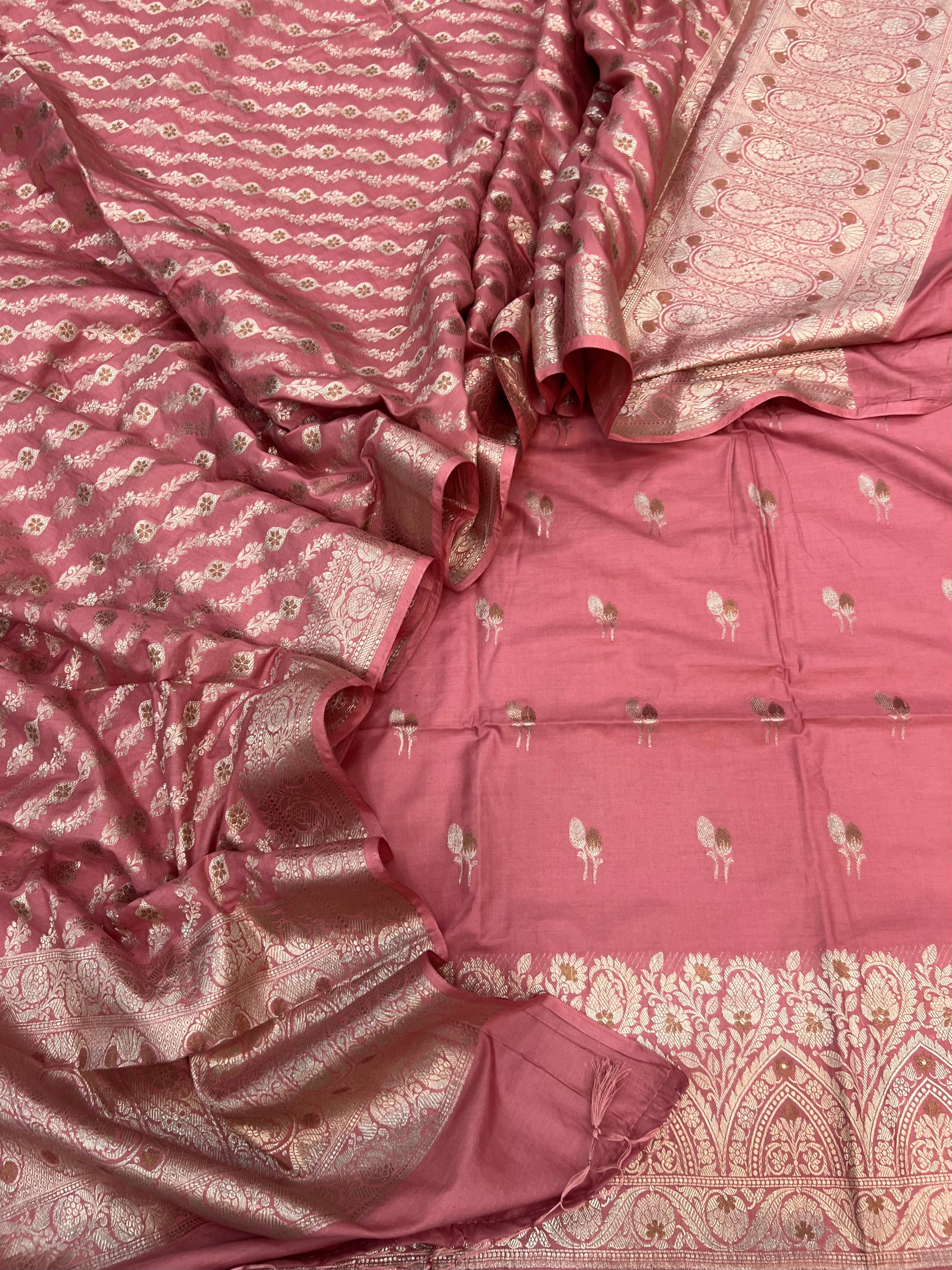 Pure Chiniya silk tilfi Mina weaved unstitched suits collections