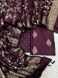 Banarasi Silk Zari Mina Weaving Jackard Suits