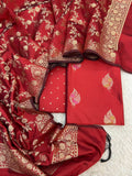 Banarasi Silk Zari Mina Weaving Jackard Suits