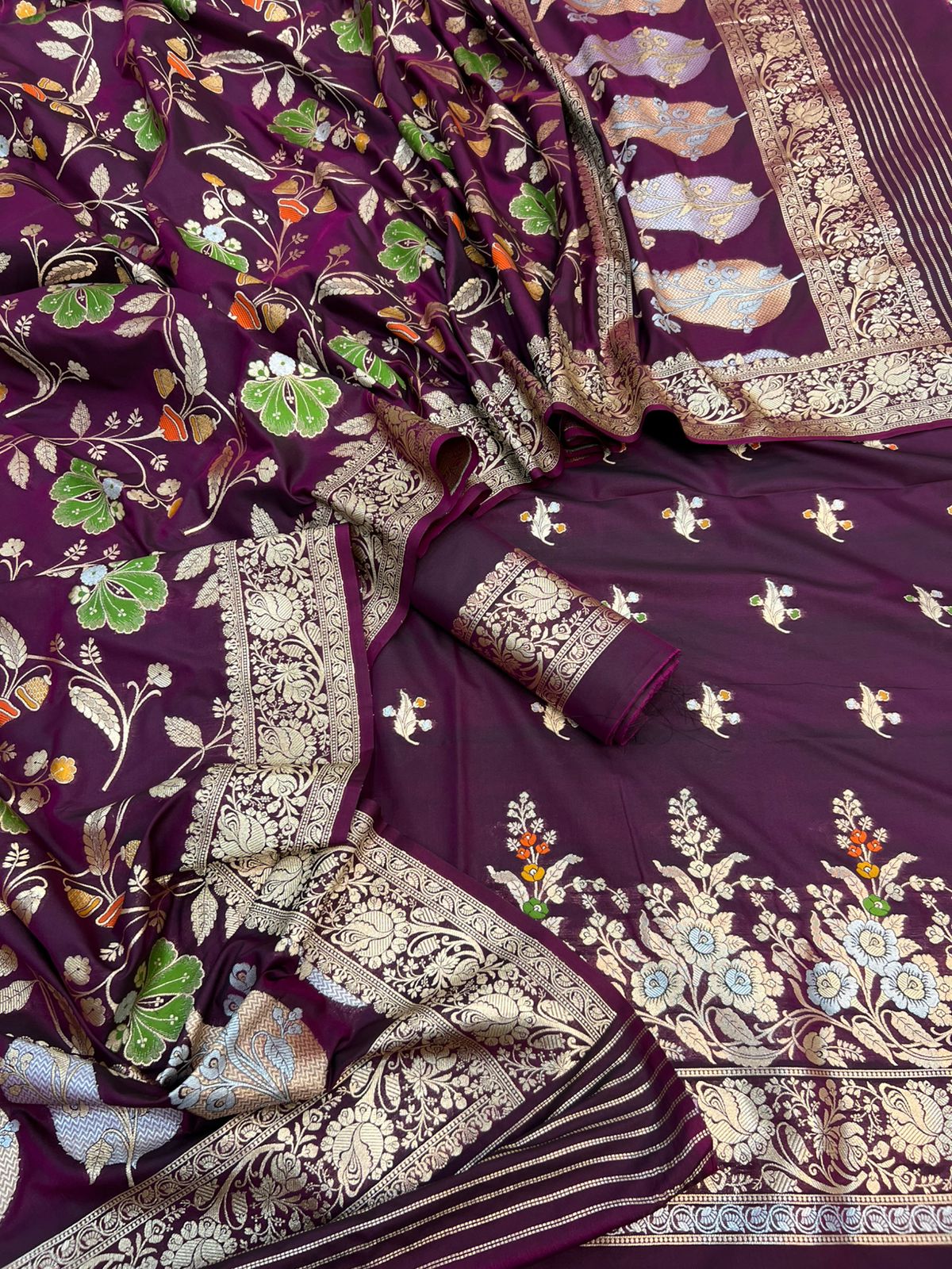 Pure Katan Silk Tilfi Mina Weaving Suits Collection