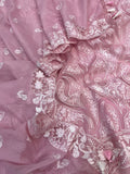 Pure Mal Chanderi Embroidery With Organza Applique Cutwork Suits