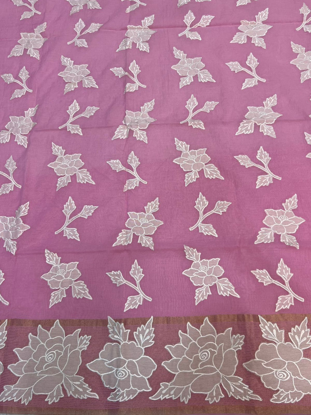 Pure Mal Chanderi Tissue Applique Cutwork Suits