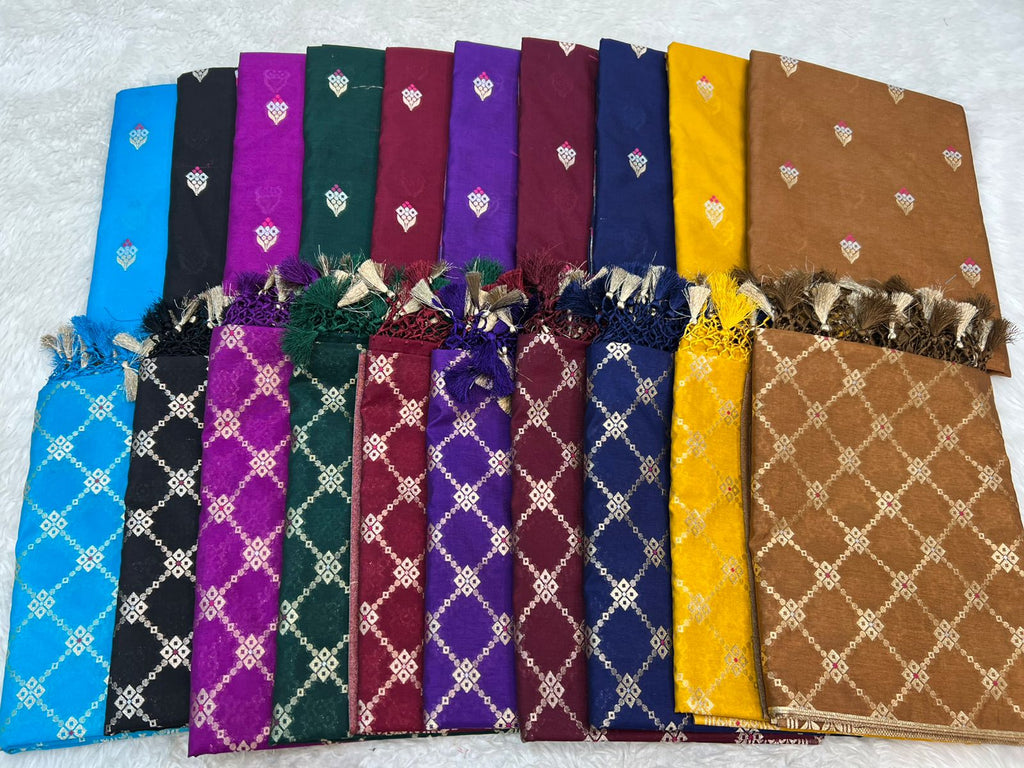 Banarasi Pure Katan Silk Mina Zari weaving Suits