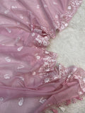 Pure Mal Chanderi Embroidery With Organza Applique Cutwork Suits