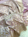 Pure Satin Silk Silver Gold Zari Weaved Handloom Suits
