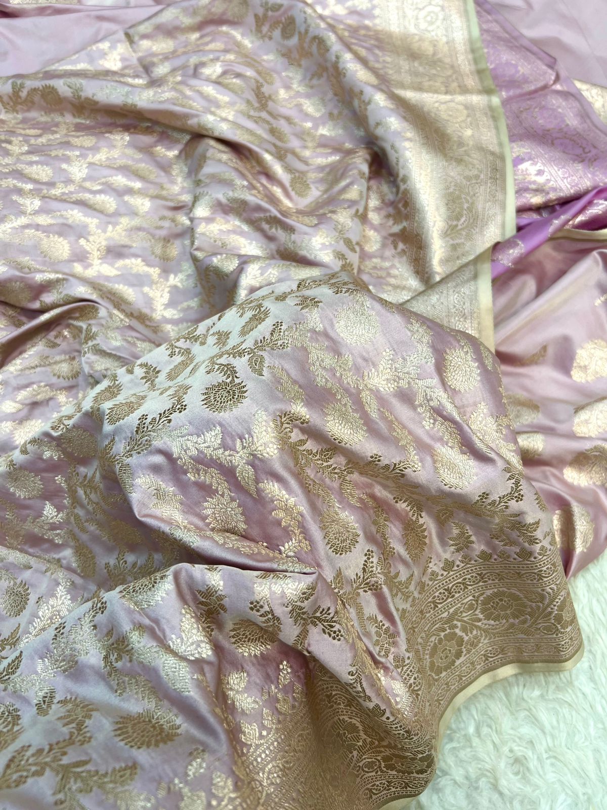 Pure Satin Silk Silver Gold Zari Weaved Handloom Suits