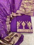 Pure Mal Chanderi Zari  Mukesh Katdana Work Suits