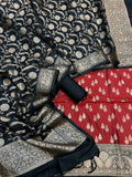 Banarasi Silk Zari Jackard Weaving Contrast Suits