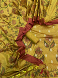 Banarasi Katan Silk Dhoop Chaon Design Printed Suits