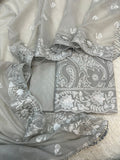 Pure Mal Chanderi Embroidery With Organza Applique Cutwork Suits
