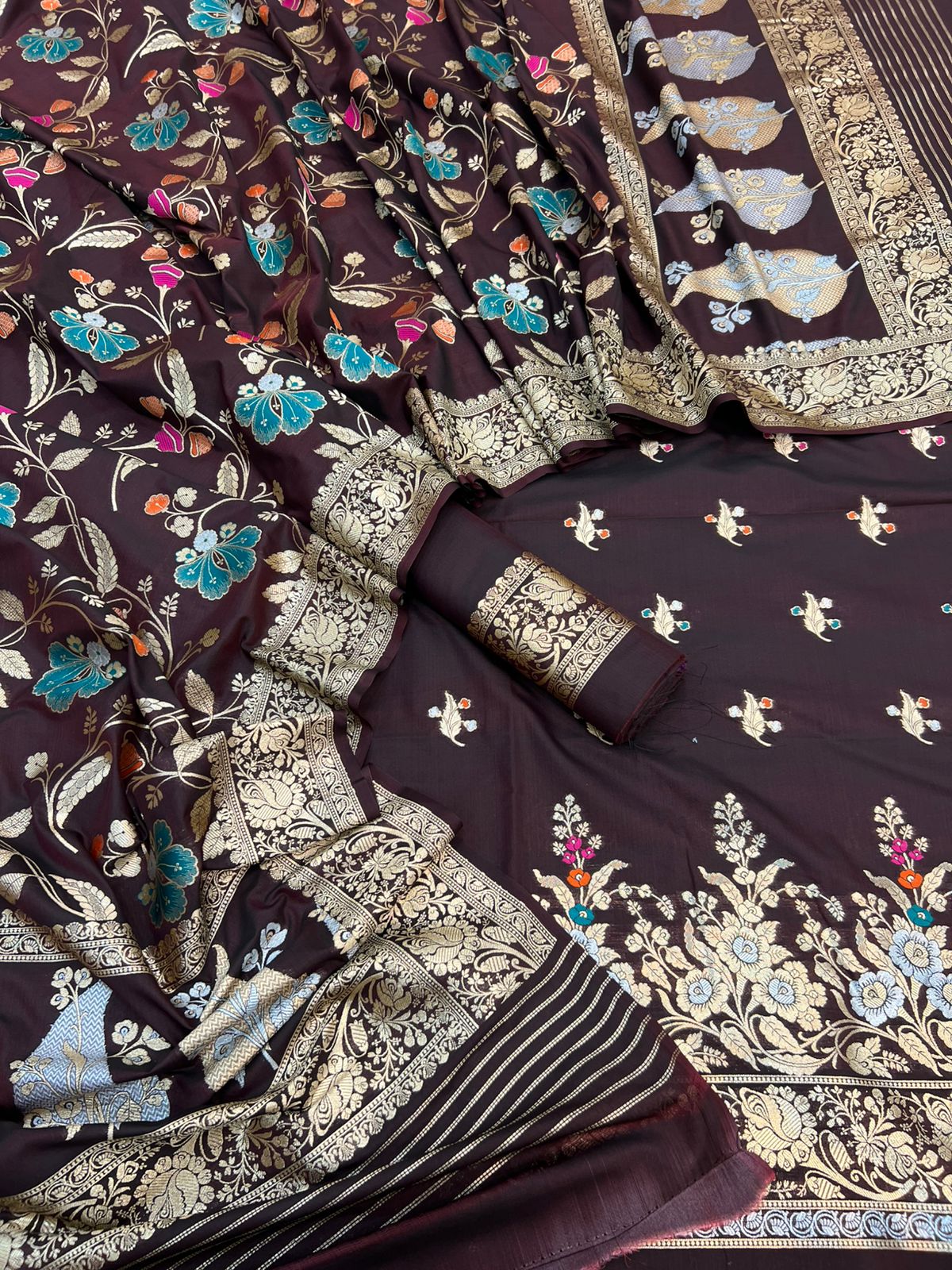 Pure Katan Silk Tilfi Mina Weaving Suits Collection