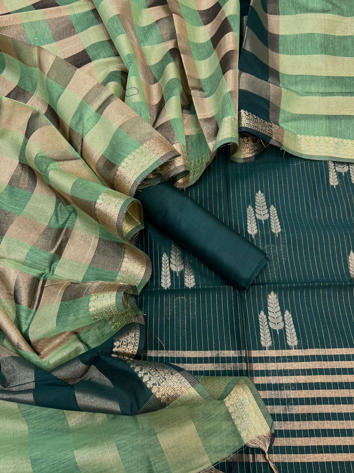 Banarasi Cotton Zari Jackard Suits